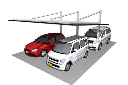 背面支持のイメージ図です。奥に車を突っ込む時に柱が干渉しないバージョンが出来ることに期待！！"